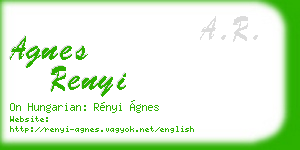 agnes renyi business card